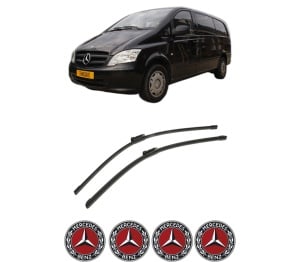 Set stergatoare auto MERCEDES-BENZ VITO / MIXTO Van (W639) din 2003-2012, pentru parbriz auto, 2 bucati, Bosch Aerotwin, din cauciuc siliconat rezistent, 4 Stickere Auto MERCEDES-BENZ - Img 2