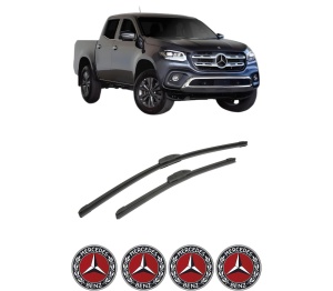 Set stergatoare auto MERCEDES-BENZ X-CLASS Platform/Chassis (470) din 2017, pentru parbriz auto, 2 bucati, Bosch Aerotwin Retrofit, din cauciuc siliconat rezistent, 4 Stickere Auto MERCEDES-BENZ - Img 2