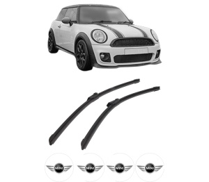 Set stergatoare auto MINI MINI CLUBMAN (F54) din 2014-2024, pentru parbriz auto, 2 bucati, Bosch Aerotwin, din cauciuc siliconat rezistent, 4 Stickere Auto MINI - Img 2