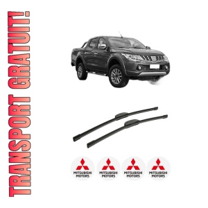 Set stergatoare auto MITSUBISHI L200 / TRITON (KJ_, KK_, KL_) din 2014-2019, pentru parbriz auto, 2 bucati, Bosch Aerotwin Retrofit, din cauciuc siliconat rezistent, 4 Stickere Auto MITSUBISHI