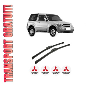 Set stergatoare auto MITSUBISHI PAJERO III Canvas Top (V6_W, V7_W) din 2000-2006, pentru parbriz auto, 2 bucati, Bosch Aerotwin Retrofit, din cauciuc siliconat rezistent, 4 Stickere Auto MITSUBISHI