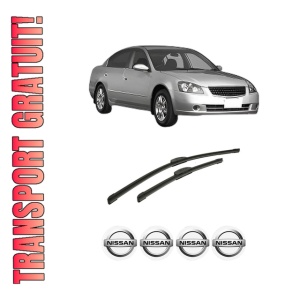 Set stergatoare auto NISSAN ALTIMA (L32) din 2006-2013, pentru parbriz auto, 2 bucati, Bosch Aerotwin Retrofit, din cauciuc siliconat rezistent, 4 Stickere Auto NISSAN