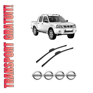 Set stergatoare auto NISSAN NP300 PICKUP (D22) din 2008, pentru parbriz auto, 2 bucati, Bosch Aerotwin Retrofit, din cauciuc siliconat rezistent, 4 Stickere Auto NISSAN