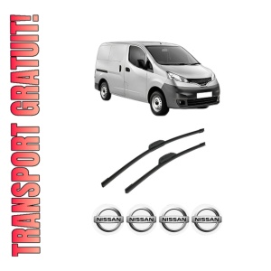 Set stergatoare auto NISSAN NV200 Van din 2010-2014, pentru parbriz auto, 2 bucati, Bosch Aerotwin Retrofit, din cauciuc siliconat rezistent, 4 Stickere Auto NISSAN