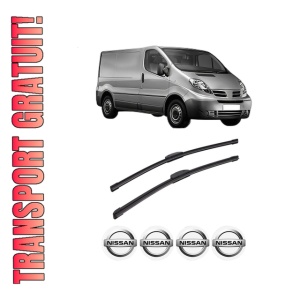 Set stergatoare auto NISSAN PRIMASTAR Van (X83) din 2002-2008, pentru parbriz auto, 2 bucati, Bosch Aerotwin Retrofit, din cauciuc siliconat rezistent, 4 Stickere Auto NISSAN