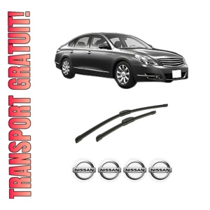 Set stergatoare auto NISSAN TEANA II (J32) din 2008-2013, pentru parbriz auto, 2 bucati, Bosch Aerotwin Retrofit, din cauciuc siliconat rezistent, 4 Stickere Auto NISSAN