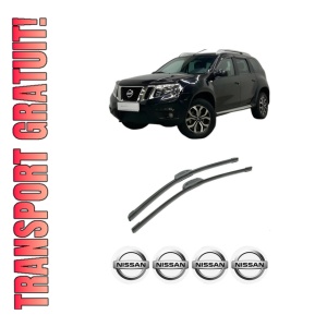 Set stergatoare auto NISSAN TERRANO (D10) din 2014-2015, pentru parbriz auto, 2 bucati, Bosch Aerotwin Retrofit, din cauciuc siliconat rezistent, 4 Stickere Auto NISSAN