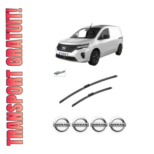 Set stergatoare auto NISSAN TOWNSTAR EVALIA MPV (XFK) din 2024, pentru parbriz auto, 2 bucati, Bosch Aerotwin, din cauciuc siliconat rezistent, 4 Stickere Auto NISSAN