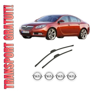 Set stergatoare auto OPEL INSIGNIA A Saloon (G09) din 2008-2017, pentru parbriz auto, 2 bucati, Bosch Aerotwin, din cauciuc siliconat rezistent, 4 Stickere Auto OPEL
