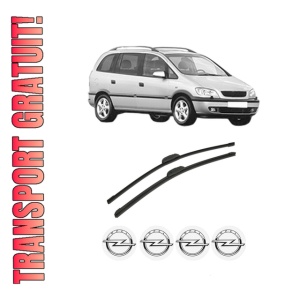 Set stergatoare auto OPEL ZAFIRA A MPV (T98) din 1999-2005, pentru parbriz auto, 2 bucati, Bosch Aerotwin Retrofit, din cauciuc siliconat rezistent, 4 Stickere Auto OPEL