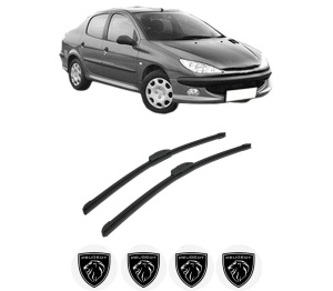 Set stergatoare auto PEUGEOT 206 Saloon din 2007-2008, pentru parbriz auto, 2 bucati, Bosch Aerotwin Retrofit, din cauciuc siliconat rezistent, 4 Stickere Auto PEUGEOT - Img 2