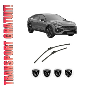Set stergatoare auto PEUGEOT 408 II (FP_, F3_, FM_) din 2022-2023, pentru parbriz auto, 2 bucati, Bosch Aerotwin, din cauciuc siliconat rezistent, 4 Stickere Auto PEUGEOT
