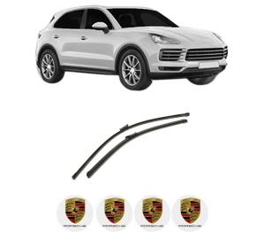 Set stergatoare auto PORSCHE CAYENNE (9YA) din 2017-2021, pentru parbriz auto, 2 bucati, Bosch Aerotwin, din cauciuc siliconat rezistent, 4 Stickere Auto PORSCHE - Img 2