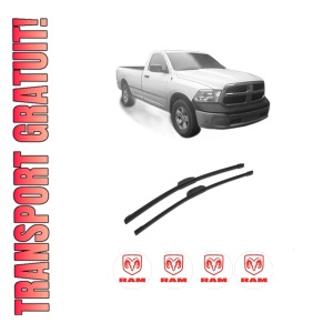 Set stergatoare auto RAM 1500 Standard Cab Pickup (DS) din 2013-2018, pentru parbriz auto, 2 bucati, Bosch Aerotwin Retrofit, din cauciuc siliconat rezistent, 4 Stickere Auto RAM