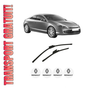 Set stergatoare auto RENAULT LAGUNA Coupe (DT0/1) din 2008-2015, pentru parbriz auto, 2 bucati, Bosch Aerotwin, din cauciuc siliconat rezistent, 4 Stickere Auto RENAULT