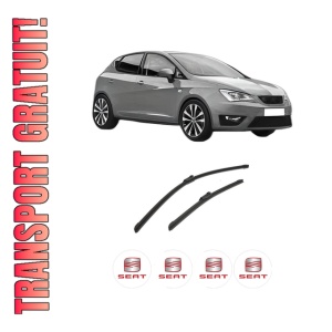 Set stergatoare auto SEAT IBIZA V (KJ1, KJG) din 2017-2020, pentru parbriz auto, 2 bucati, Bosch Aerotwin, din cauciuc siliconat rezistent, 4 Stickere Auto SEAT