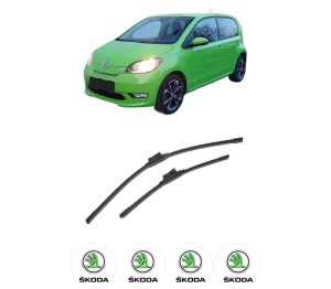 Set stergatoare auto SKODA E-CITIGO (NE1) din 2019-2021, pentru parbriz auto, 2 bucati, Bosch Aerotwin, din cauciuc siliconat rezistent, 4 Stickere Auto SKODA - Img 2