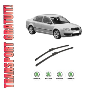 Set stergatoare auto SKODA SUPERB I (3U4) din 2001-2008, pentru parbriz auto, 2 bucati, Bosch Aerotwin Retrofit, din cauciuc siliconat rezistent, 4 Stickere Auto SKODA