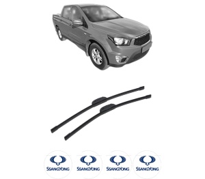 Set stergatoare auto SSANGYONG Actyon II din 2013, pentru parbriz auto, 2 bucati, Bosch Aerotwin Retrofit, din cauciuc siliconat rezistent, 4 Stickere Auto SSANGYONG - Img 2
