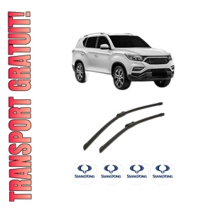 Set stergatoare auto SSANGYONG REXTON (Y400, Y450) din 2017-2018, pentru parbriz auto, 2 bucati, Bosch Aerotwin, din cauciuc siliconat rezistent, 4 Stickere Auto SSANGYONG