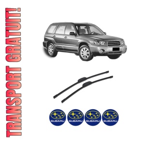 Set stergatoare auto SUBARU FORESTER (SG_) din 2002-2008, pentru parbriz auto, 2 bucati, Bosch Aerotwin Retrofit, din cauciuc siliconat rezistent, 4 Stickere Auto SUBARU