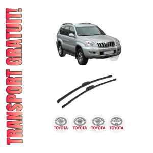 Set stergatoare auto TOYOTA LAND CRUISER PRADO (_J12_) din 2002-2010, pentru parbriz auto, 2 bucati, Bosch Aerotwin Retrofit, din cauciuc siliconat rezistent, 4 Stickere Auto TOYOTA