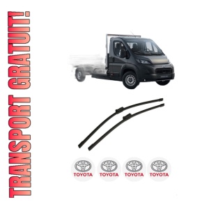 Set stergatoare auto TOYOTA PROACE MAX Platform/Chassis (MFY_) din 2024, pentru parbriz auto, 2 bucati, Bosch Aerotwin, din cauciuc siliconat rezistent, 4 Stickere Auto TOYOTA