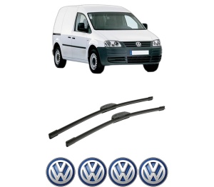 Set stergatoare auto Volkswagen CADDY III MPV (2KB, 2KJ, 2CB, 2CJ) din 2004-2015, pentru parbriz auto, 2 bucati, Bosch Aerotwin Retrofit, din cauciuc siliconat rezistent, 4 Stickere Auto Volkswagen - Img 2