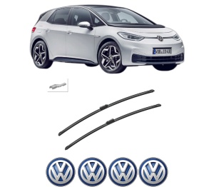 Set stergatoare auto Volkswagen ID.3 (E11, E12) din 2019-2024, pentru parbriz auto, 2 bucati, Bosch Aerotwin, din cauciuc siliconat rezistent, 4 Stickere Auto Volkswagen - Img 2