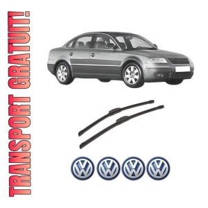 Set stergatoare auto Volkswagen PASSAT B5.5 (3B3) din 2000-2005, pentru parbriz auto, 2 bucati, Bosch Aerotwin Retrofit, din cauciuc siliconat rezistent, 4 Stickere Auto Volkswagen
