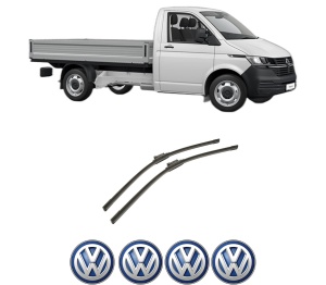 Set stergatoare auto Volkswagen TRANSPORTER T6 Platform/Chassis (SFD, SFE, SFL, SFZ, SJD, SJ din 2015-2024, pentru parbriz auto, 2 bucati, Bosch Aerotwin, din cauciuc siliconat rezistent, 4 Stickere Auto Volkswagen - Img 2