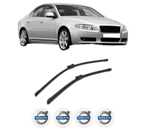 Set stergatoare auto VOLVO S80 II (124) din 2006-2016, pentru parbriz auto, 2 bucati, Bosch Aerotwin, din cauciuc siliconat rezistent, 4 Stickere Auto VOLVO - Img 2