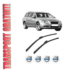 Set stergatoare auto VOLVO V70 III (135) din 2007-2016, pentru parbriz auto, 2 bucati, Bosch Aerotwin Multi, din cauciuc siliconat rezistent, 4 Stickere Auto VOLVO