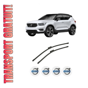 Set stergatoare auto VOLVO XC40 (536) din 2017-2023, pentru parbriz auto, 2 bucati, Bosch Aerotwin, din cauciuc siliconat rezistent, 4 Stickere Auto VOLVO