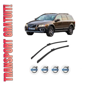 Set stergatoare auto VOLVO XC70 II VAN (136) din 2013-2016, pentru parbriz auto, 2 bucati, Bosch Aerotwin, din cauciuc siliconat rezistent, 4 Stickere Auto VOLVO