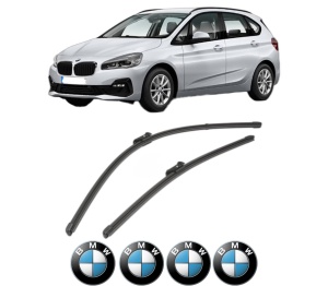 Set stergatoare BMW Seria 2 Active Tourer (F45) din 2013-2021, pentru parbriz auto, 2 bucati, Valeo Silencio Xtrm, din cauciuc siliconat rezistent, 4 Stickere Auto BMW Seria v36162