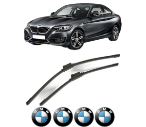 Set stergatoare BMW Seria 2 F74 Gran Coupe (F74) din 2024-2025, pentru parbriz auto, 2 bucati, Bosch Aerotwin, din cauciuc siliconat rezistent, 4 Stickere Auto BMW Seria v53157