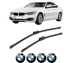 Set stergatoare BMW Seria 4 Coupe (F32, F82) din 2013-2020, pentru parbriz auto, 2 bucati, Bosch Aerotwin, din cauciuc siliconat rezistent, 4 Stickere Auto BMW Seria v50612