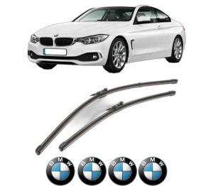 Set stergatoare BMW Seria 4 Coupe (F32, F82) din 2013-2020, pentru parbriz auto, 2 bucati, Valeo Silencio Xtrm, din cauciuc siliconat rezistent, 4 Stickere Auto BMW Seria v36642