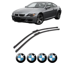 Set stergatoare BMW Seria 6 (E63) din 2003-2010, pentru parbriz auto, 2 bucati, Valeo Silencio Xtrm, din cauciuc siliconat rezistent, 4 Stickere Auto BMW Seria v40542