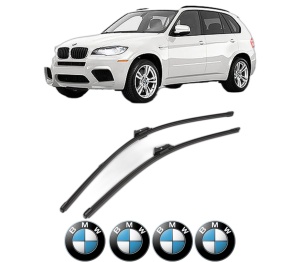 Set stergatoare BMW Seria X5 (E70) din 2006-2013, pentru parbriz auto, 2 bucati, Valeo Silencio Xtrm, din cauciuc siliconat rezistent, 4 Stickere Auto BMW Seria v38322