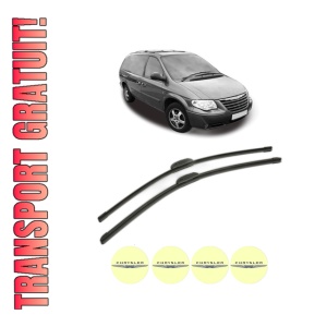Set stergatoare CHRYSLER GRAND VOYAGER / VOYAGER IV (RG, RS) din 2000-2004, pentru parbriz auto, 2 bucati, Bosch Aerotwin Retrofit, din cauciuc siliconat rezistent, 4 Stickere Auto CHRYSLER