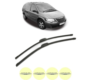 Set stergatoare CHRYSLER GRAND VOYAGER / VOYAGER IV (RG, RS) din 2000-2004, pentru parbriz auto, 2 bucati, Bosch Aerotwin Retrofit, din cauciuc siliconat rezistent, 4 Stickere Auto CHRYSLER v43917