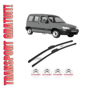 Set stergatoare CITROEN BERLINGO / BERLINGO FIRST MPV (MF_, GJK_, GFK_) din 1996-2011, pentru parbriz auto, 2 bucati, Bosch Aerotwin Retrofit, din cauciuc siliconat rezistent, 4 Stickere Auto CITROEN