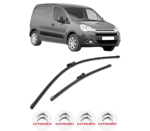 Set stergatoare CITROEN BERLINGO Box Body/MPV (B9) din 2008-2021, pentru parbriz auto, 2 bucati, Valeo Silencio Xtrm, din cauciuc siliconat rezistent, 4 Stickere Auto CITROEN v37842
