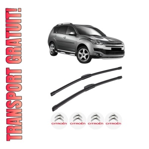 Set stergatoare CITROEN C-CROSSER (VU_, VV_) din 2007-2008, pentru parbriz auto, 2 bucati, Bosch Aerotwin Retrofit, din cauciuc siliconat rezistent, 4 Stickere Auto CITROEN