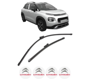 Set stergatoare CITROEN C3 AIRCROSS II (2R_, 2C_) din 2017-2020, pentru parbriz auto, 2 bucati, Valeo Silencio Xtrm, din cauciuc siliconat rezistent, 4 Stickere Auto CITROEN v36282