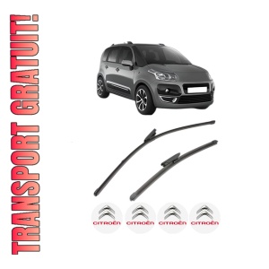 Set stergatoare CITROEN C3 PICASSO (SH_) din 2008-2017, pentru parbriz auto, 2 bucati, Valeo Silencio Xtrm, din cauciuc siliconat rezistent, 4 Stickere Auto CITROEN