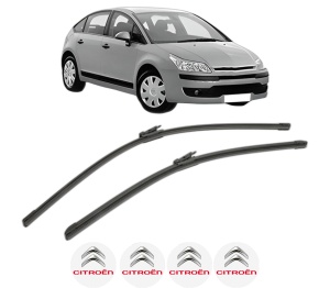 Set stergatoare CITROEN C4 I (LC_) din 2004-2011, pentru parbriz auto, 2 bucati, Bosch Aerotwin, din cauciuc siliconat rezistent, 4 Stickere Auto CITROEN v43187