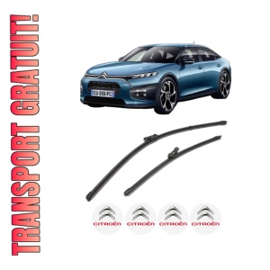 Set stergatoare CITROEN C5 X (ND_, NC_) din 2021-2023, pentru parbriz auto, 2 bucati, Valeo Silencio Xtrm, din cauciuc siliconat rezistent, 4 Stickere Auto CITROEN